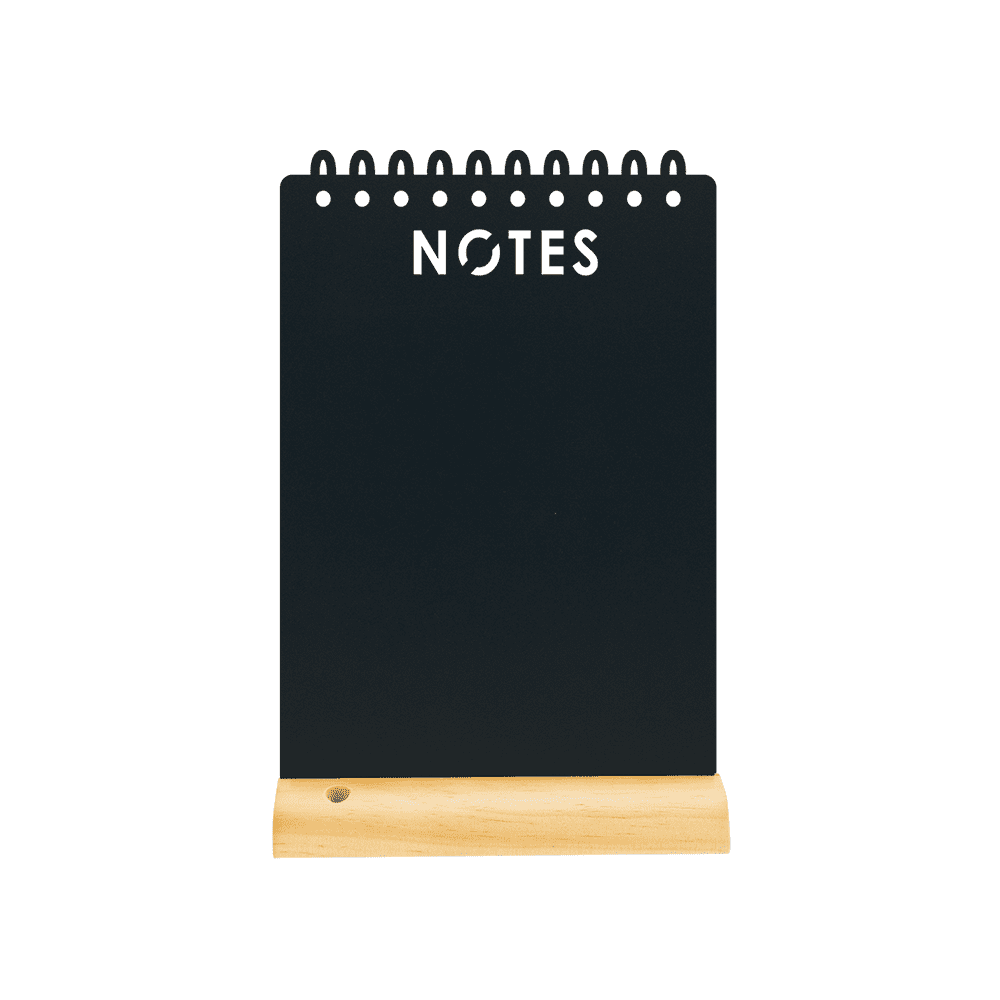 Securit® Tischkreidetafel „Notes“ Aufsteller 21×34 cm mit Holzfuss