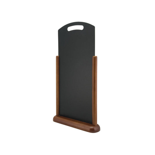 Securit® XL Tischkreidetafel mit Holzrahmen Dunkelbraun, mit Griff, 26x47cm