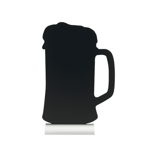 Securit®, Tischkreidetafel Aufsteller mit Aluminiumfuss, "Bier" Form-Silhouette, 21x34cm