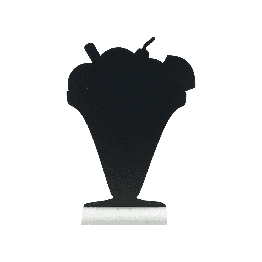 Securit®, Tischkreidetafel Aufsteller mit Aluminiumfuss, "Glacé" Form-Silhouette, 23x34cm