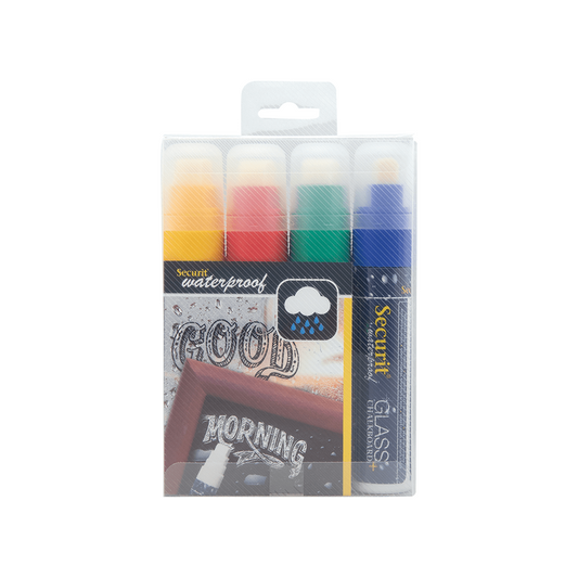Securit® Kreidemarker Wasserfest, 7-15mm, 4er-Set, Farbig