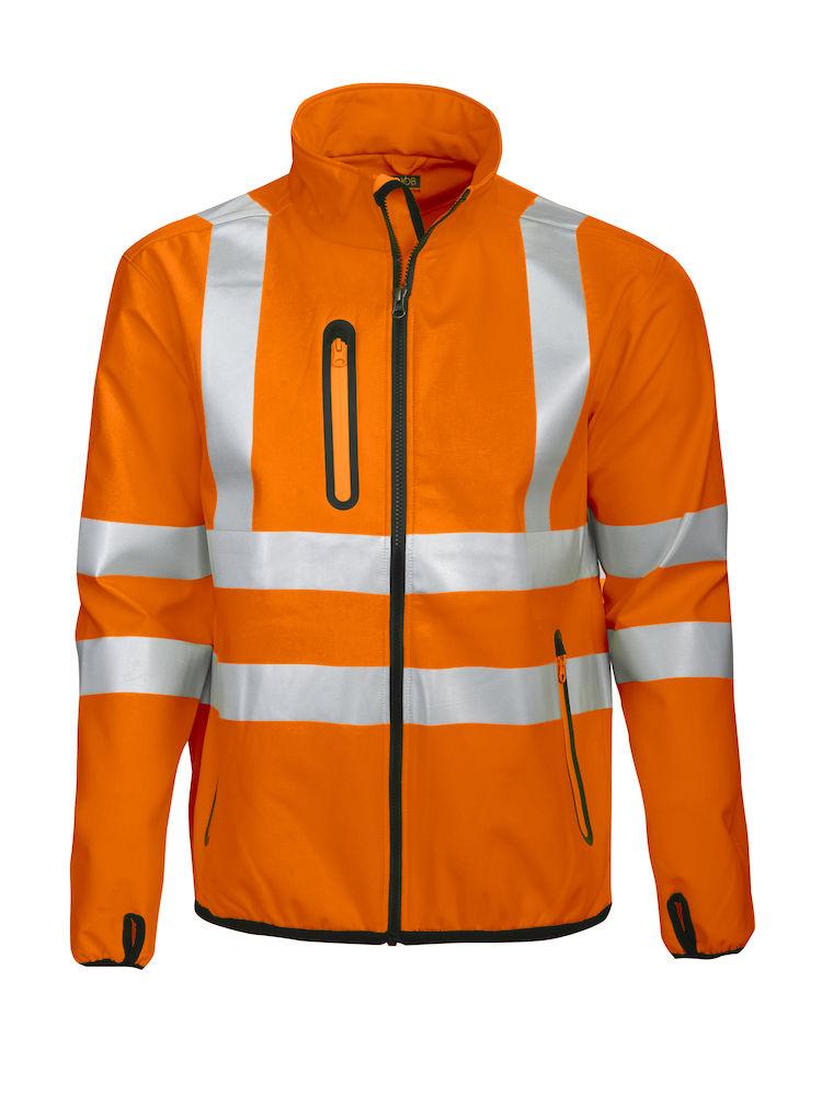 Projob Herren Softshell-Jacke in Warnschutz Farbe EN ISO 20471 Klasse 3 - WERBE-WELT.SHOP