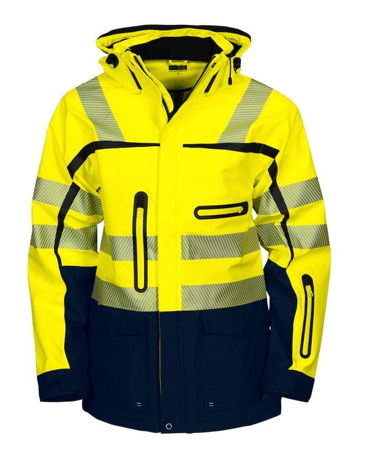 Projob Herren Wind- und Wasserdichte 3-Lagen-Jacke mit Warnschutz Elementen - WERBE-WELT.SHOP