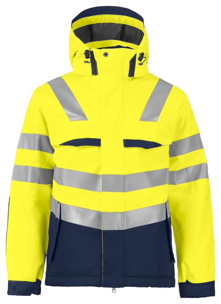 Projob Herren Sicherheits Jacke, Warm Gefüttert, Wasser- und Windfest, EN ISO 20471 Klasse 3 - WERBE-WELT.SHOP