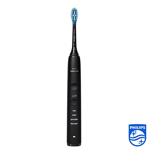 Philips Sonicare DiamondClean 9000 Elektrische Zahnbürste Doppelpack - 2 Schallzahnbürsten, 2 Ladegläsern, 2 Premium Bürstenköpfe, neue Generation, schwarz & rosé-gold (Modell HX9914/57)