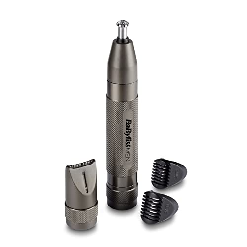 BaByliss MEN Diamond Precision 3-in-1, Nasen- & Ohrenhaarschneider, Augenbrauentrimmer, Detailtrimmer, Nasenhaartrimmer, Ohrenhaartrimmer, E110E, 1er Pack