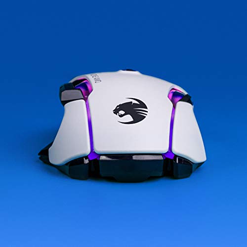 Roccat Kone AIMO Gaming Maus (hohe Präzision, Optischer Owl-Eye Sensor (100 bis 16.000 Dpi), RGB AIMO LED Beleuchtung, 23 programmierbare Tasten, Designt in Deutschland, USB), weiß(remastered)