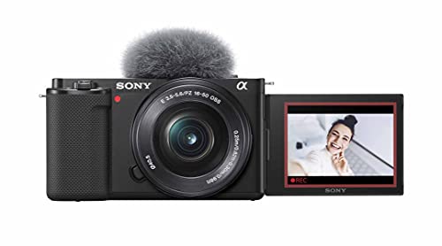 Sony Alpha ZV-E10 | APS-C spiegellose Wechselobjektiv-Vlog-Kamera (schwenkbarer Bildschirm für Vlogging, 4K-Video, Echtzeit-Augen-Autofokus), Schwarz + SEL1650 Objektiv