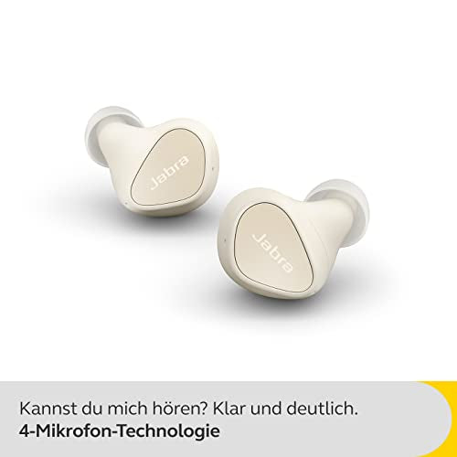 Jabra Elite 4 schnurlose In-Ear-Kopfhörer mit aktiver Geräuschunterdrückung - bequeme Bluetooth-Kopfhörer mit Spotify Tap Playback, Google Fast Pair, Microsoft Swift Pair und Multipoint - Hellbeige