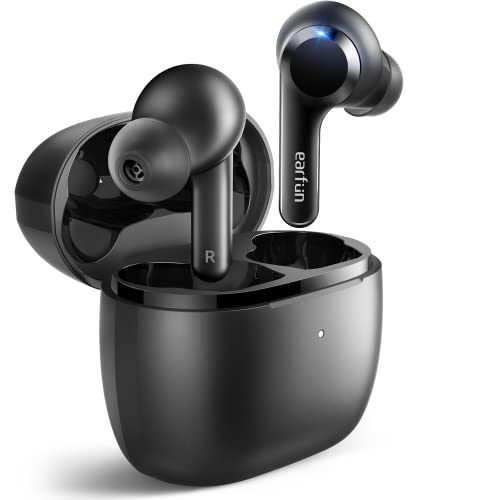 EarFun Air Bluetooth Kopfhörer, In Ear Kopfhörer Kabellos mit 4 Mics Geräuschabschirmung, Stereo-Bass, Lautstärkeregler, 35 Std. Akku, Touch-Bedienung, IPX7, Wireless Charging