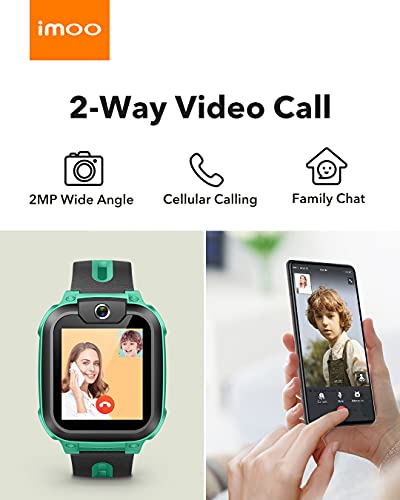 imoo Watch Phone Z1 Kinder-Smartwatch, 4G Kinder-Smartwatch-Telefon mit langanhaltendem Video-und Telefonanruf, Kinder-GPS-Uhr mit Echtzeit-Ortung und Wasserdichtigkeit IPX8 (Grün)