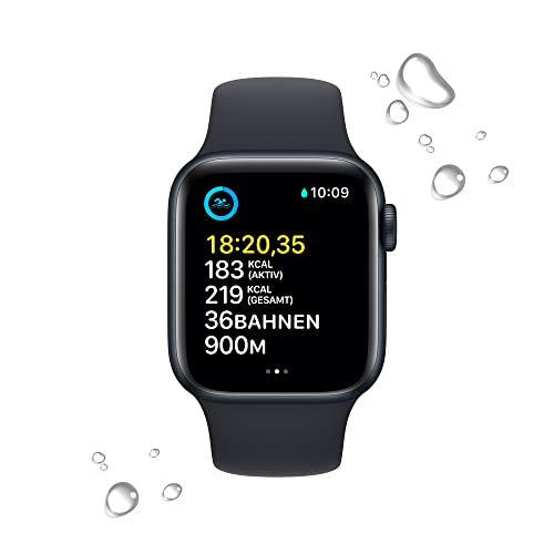 Apple Watch SE (2. Generation) (GPS + Cellular, 40mm) Smartwatch - Aluminiumgehäuse Mitternacht, Sportarmband Mitternacht - Regular. Fitness-und Schlaftracker, Unfallerkennung, Herzfrequenzmesser