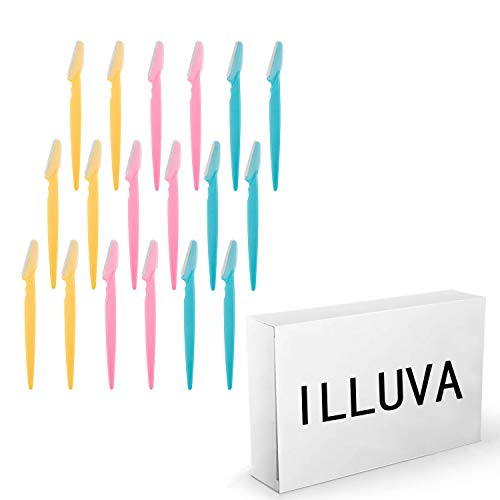 ILLUVA 18 Stück Augenbrauenrasierer, sicherer Gesichtshaarentferner, Gesichtsrasierer, Peeling-Dermaplaning-Werkzeug für Damen und Herren