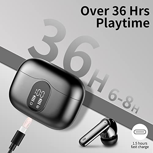 Bluetooth Kopfhörer, Kopfhörer Kabellos Bluetooth 5.3 Sport In Ear Kopfhörer mit 4 Mikrofon, 40 std Spielzeit, LED-Anzeige, ENC Lärmreduzierung, HiFi Stereo Ohrhörer für Arbeit und Studium