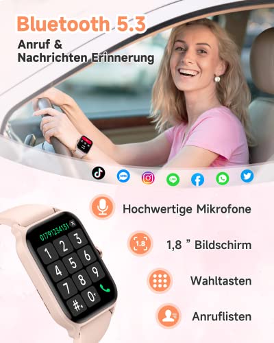 TOOBUR Smart Horloge voor Heren en Dames, Smartwatch Compatibel met Android en iOS Telefoon, Beantwoord/Voer Oproepen, Fitness Tracker Horloge, Hartslag /Slaap Tracker/100 Sportmodi/IP68 Waterdicht TOOBUR Smart Horloge voor Heren en Dames, Smartwatch Compatibel met Android en iOS Telefoon, Beantwoord/Voer Oproepen, Fitness Tracker Horloge, Hartslag /Slaap Tracker/100 Sportmodi/IP68 Waterdicht