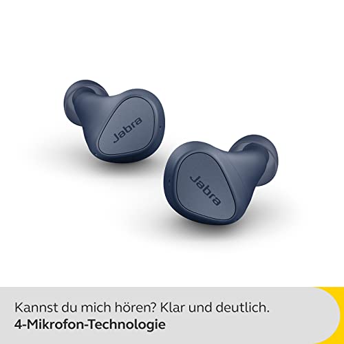 Jabra Elite 4 schnurlose In-Ear-Kopfhörer mit aktiver Geräuschunterdrückung - bequeme Bluetooth-Kopfhörer mit Spotify Tap Playback, Google Fast Pair, Microsoft Swift Pair und Multipoint - Dunkelblau