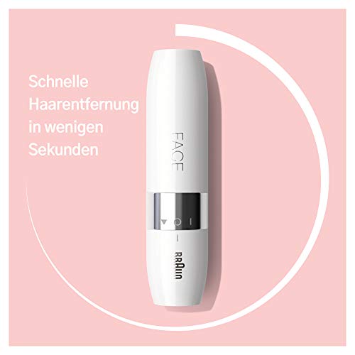 Braun Face Mini-Haarentferner, elektrischer Gesichtshaarentferner für Damen, kleiner Rasierer für schnelle und sanfte Rasur, Oberlippe, Kinn und Wangen, für unterwegs, mit Smartlight, FS1000, weiß