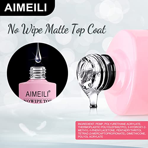 AIMEILI No Wipe Matte Top Coat Überlack UV LED Gellack Gel Nagellack Gel Nail Polish 10ml