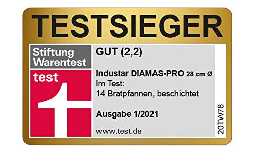 SuS Bratpfanne Industar mit DIAMAS PRO Antihaft-Beschichtung Industar, Edelstahl, 28cm | Gastronomiebedarf