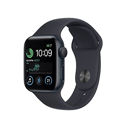 Apple Watch SE (2. Generation) (GPS + Cellular, 40mm) Smartwatch - Aluminiumgehäuse Mitternacht, Sportarmband Mitternacht - Regular. Fitness-und Schlaftracker, Unfallerkennung, Herzfrequenzmesser