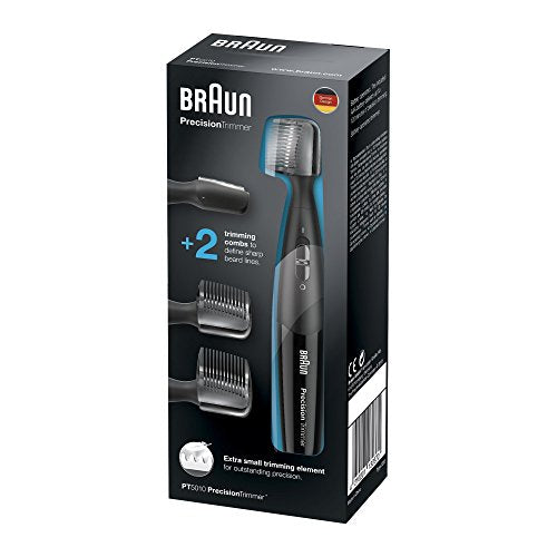 Braun Barttrimmer Herren, 2 Trimmaufsätze für ein flexibles, präzises Trimmen, Geschenk Mann, PT5010, schwarz