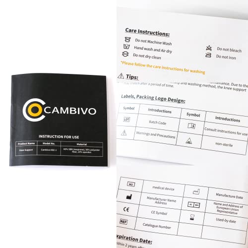 CAMBIVO 2 x Patella Kniebandage, Patellasehnenbandage, Verstellbare Bandage Knie für Damen und Männer beim Sport, Wandern, Fitness, Baseball, Volleyball