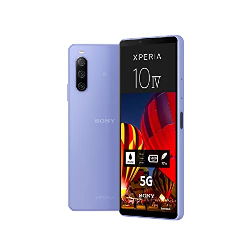 Sony Xperia 10 IV (5G Smartphone, 6 Zoll, OLED-Display , Dreifach-Kamera, 3,5-mm-Audioanschluss, 5.000mAh Akku, Dual SIM hybrid) 24+6 Monate Garantie [Amazon Exklusiv] lavendel