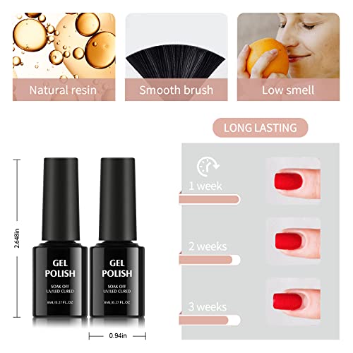 TOMICCA UV Gel Nagellack Nude,6*8ml Gel Shellac Nagellack Set,Homestay Nail Art Nagelsalon Design Maniküre Set