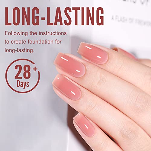 YOKEFELLLOW 10ml Pink UV Gel Nagellack,Rosa Nudefarben Hellbraun Nude Jelly Gel Transparent Semi Permanent Gellack,für Nagel Design LED Einweichen von Varnish Gel