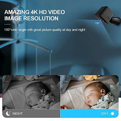 Mini Kamera 4K HD Mini Überwachungskamera Live Übertragung Handy APP Für Innen WLAN Videoüberwachung Mit Akku Kleine WiFi Babyphone sicherheitskamera Kompakte Haustierkamera Bewegungsmelder Nachtsicht