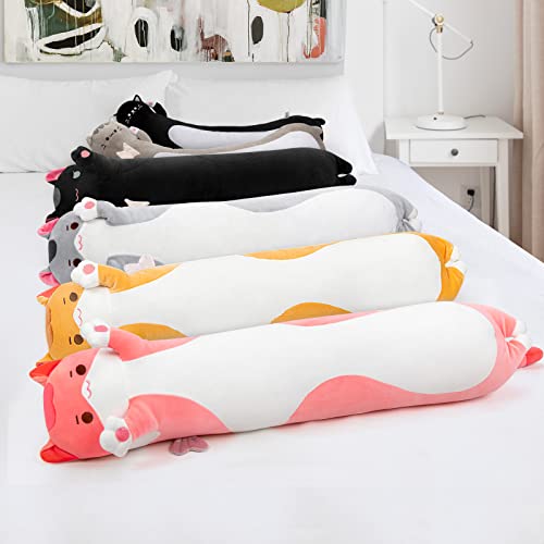 Mewaii 70CM Kuscheltier Kawaii Katzen Plüschkissen Stofftiere Lang Kätzchen Plüschtier Ausgestopftes Tier Spielzeug Kuschelkissen Geschenk Plüschkissen