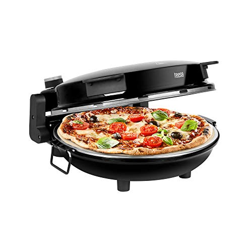 Teesa SUPREME Pizzaofen für Zuhause, Leistung 1200 W, Temperatur 80–400 °C, Durchmesser 32 cm, Fenster im Deckel, TSA3231