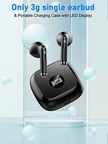 Bluetooth Kopfhörer, In Ear Kopfhörer Bluetooth 5.3 Kopfhörer Kabellos mit HD Mikrofon, HiFi Stereo Sound Ohrhörer 40 Std Spielzeit Kopfhörer mit USB-C Ladebox, LED Anzeige, IP7 Wasserdicht, Schwarz