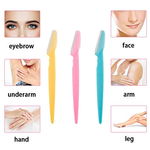 ILLUVA 18 Stück Augenbrauenrasierer, sicherer Gesichtshaarentferner, Gesichtsrasierer, Peeling-Dermaplaning-Werkzeug für Damen und Herren