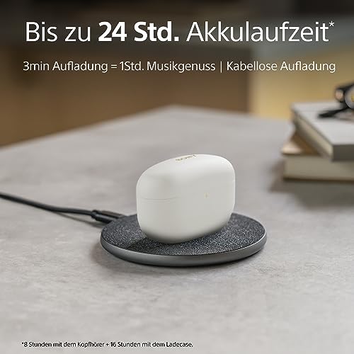 Sony WF-1000XM5 Kabellose Noise Cancelling Kopfhörer, Bluetooth, In-Ear-Kopfhörer, Mikrofon, bis zu 24 Stunden Akkulaufzeit, Schnellladefunktion, IPX4, iOS & Android kompatibel - Silber