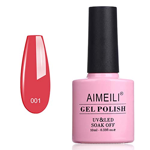 AIMEILI UV LED Gellack ablösbarer Gel Nagellack rot Nude Gel Polish - Tropix Tropical Punch (001) 10ml