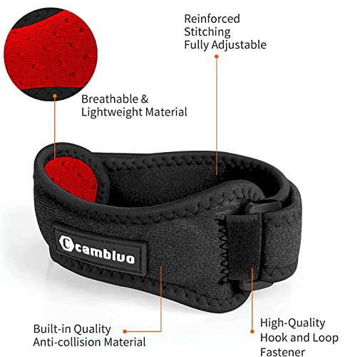 CAMBIVO 2 x Patella Kniebandage, Patellasehnenbandage, Verstellbare Bandage Knie für Damen und Männer beim Sport, Wandern, Fitness, Baseball, Volleyball