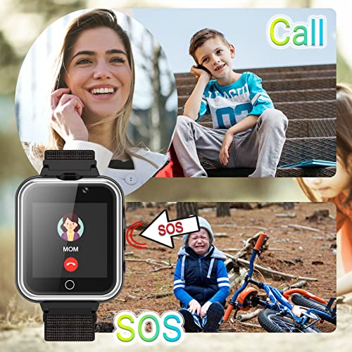 Kinder Smartwatch Telefon, Kind Uhr mit Zwei Wege Gespräch SOS MP3 Spiel Video Wiedergab Kameras Rekorder Wecker Schrittzähler Taschenrechner Taschenlampe Sportuhr für Jungen Mädche Geschenke