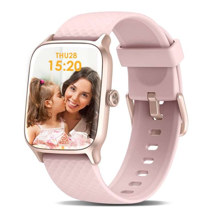 Smartwatch Damen, Fitnessuhr Damen mit Schlaf- und Pulsmesser, 5ATM wasserdichte Smartwatch für Kinder, Schrittzähler Uhr Damen, Kompatibel mit iOS und Android, Activity Tracker