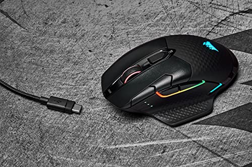 Corsair, USB, Dark Core RGB PRO SE kabellose Gaming-Maus mit kabelloser Qi-Aufladefunktion (18K DPI Sensor, Acht Programmierbare Tasten, Dynamische iCUE RGB-Hintergrundbeleuchtung) schwarz