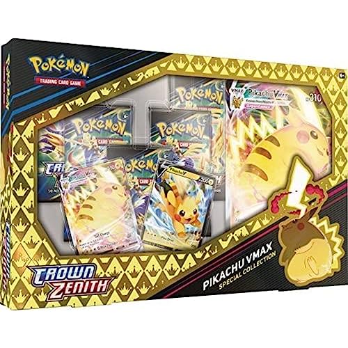 Pokémon-Sammelkartenspiel: Crown Zenith Special Collection – Pikachu VMAX 2 geätzte Folien-Promokarten, 1 Folien-Übergröße-Karte und 5 Booster-Packs mehrfarbig