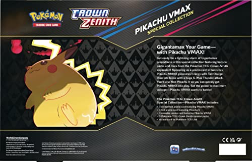 Pokémon-Sammelkartenspiel: Crown Zenith Special Collection – Pikachu VMAX 2 geätzte Folien-Promokarten, 1 Folien-Übergröße-Karte und 5 Booster-Packs mehrfarbig