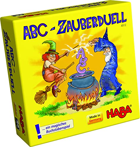 HABA 4912 - ABC Zauberduell, Lernspiel ab 6 Jahren zum Buchstabenlernen, Geschenk für Schulanfänger zur Einschulung, Reise- und Mitbringspiel