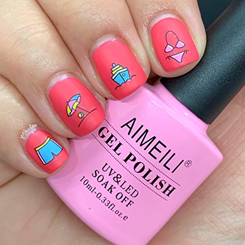 AIMEILI UV LED Gellack ablösbarer Gel Nagellack rot Nude Gel Polish - Tropix Tropical Punch (001) 10ml