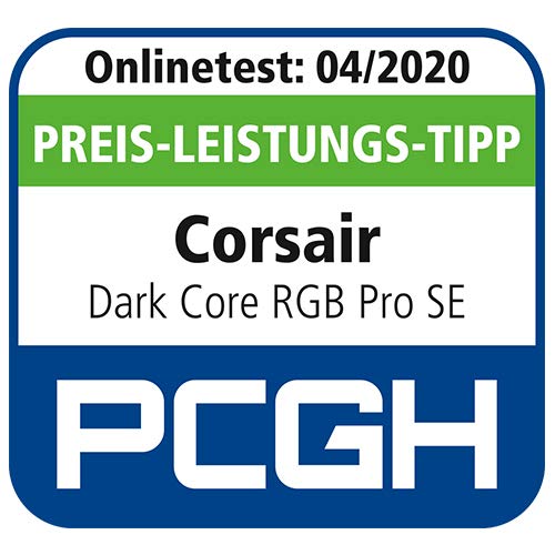 Corsair, USB, Dark Core RGB PRO SE kabellose Gaming-Maus mit kabelloser Qi-Aufladefunktion (18K DPI Sensor, Acht Programmierbare Tasten, Dynamische iCUE RGB-Hintergrundbeleuchtung) schwarz