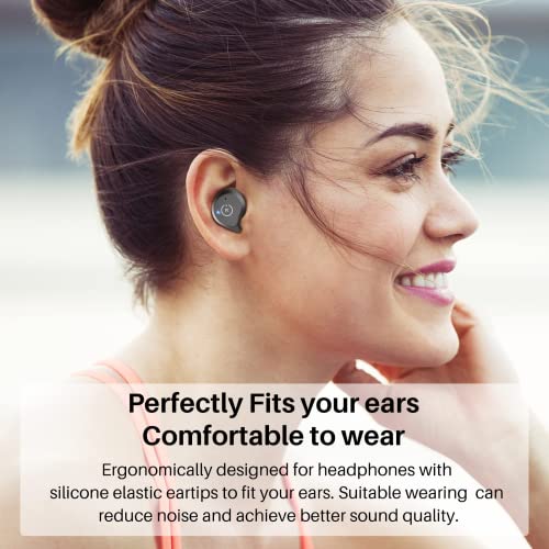 TOZO NC9 2023 Version Bluetooth Kopfhörer, Kopfhörer Kabellos mit Hybrid Aktiver Geräuschunterdrückung, Bluetooth 5.3 Ohrhörer, Stereo In-Ear Kopfhörer mit Immersivem Klang, 3 Mikrofonen Matt Schwarz