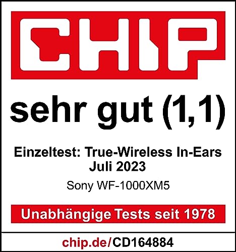 Sony WF-1000XM5 Kabellose Noise Cancelling Kopfhörer, Bluetooth, In-Ear-Kopfhörer, Mikrofon, bis zu 24 Stunden Akkulaufzeit, Schnellladefunktion, IPX4, iOS & Android kompatibel - Silber