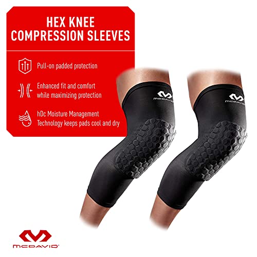 McDavid - 6446R - Kompressionsmanschette für das Knie - Hexpad - Unisex Erwachsene – Knieschoner-Manschette - Verhindert Stoßverletzungen - Sehr elastisch - Basketball-Kniehülse