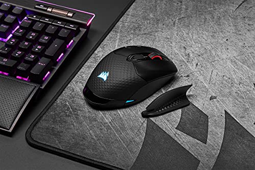 Corsair, USB, Dark Core RGB PRO SE kabellose Gaming-Maus mit kabelloser Qi-Aufladefunktion (18K DPI Sensor, Acht Programmierbare Tasten, Dynamische iCUE RGB-Hintergrundbeleuchtung) schwarz