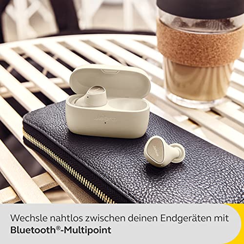 Jabra Elite 4 schnurlose In-Ear-Kopfhörer mit aktiver Geräuschunterdrückung - bequeme Bluetooth-Kopfhörer mit Spotify Tap Playback, Google Fast Pair, Microsoft Swift Pair und Multipoint - Hellbeige